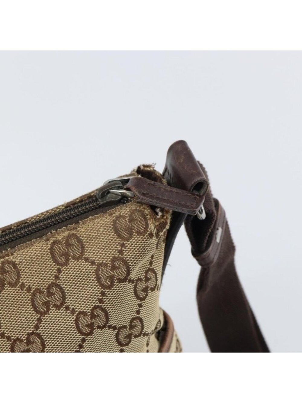 Authentic GUCCI GG Canvas Shoulder Bag Beige Silver 145857 - Picture 16 of 16